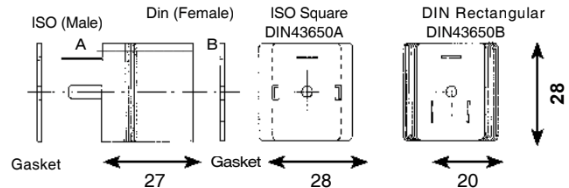 Rectangle to Square DIN Plug Adaptor